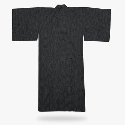 Schwarzer Kimono Herren aus Baumwolle mit Samurai-Motiv