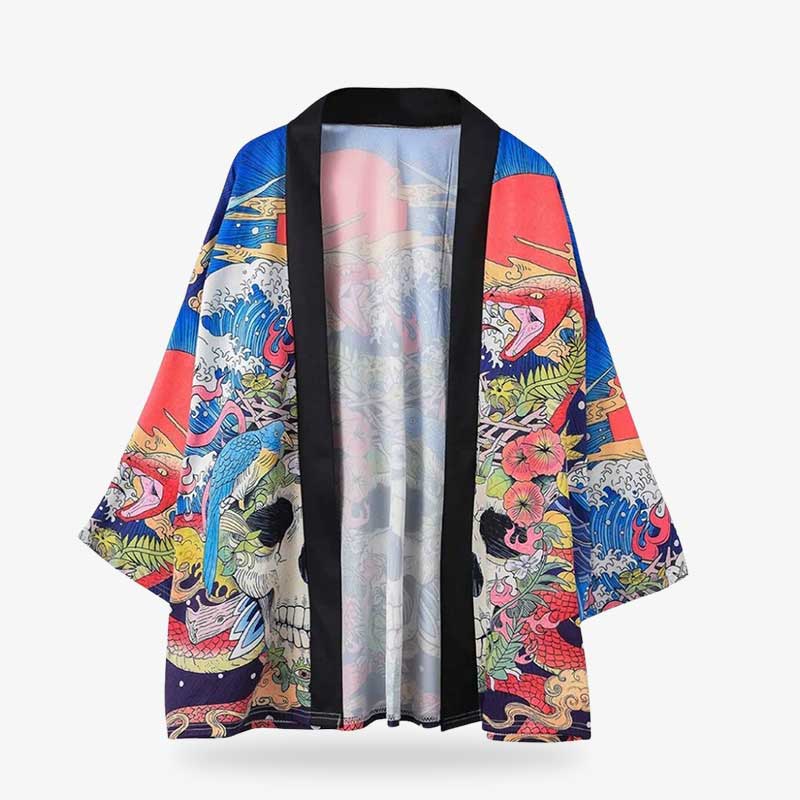 Kimono Jacke im Streetwear-Stil für Damen, traditionelles Motiv trifft urbanen Look