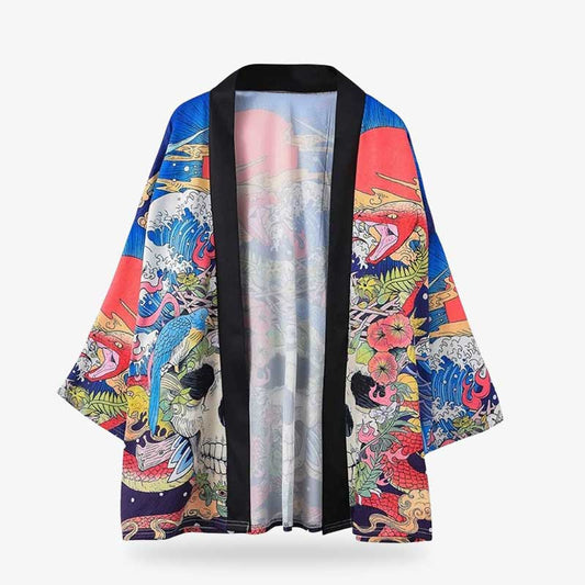 Kimono Jacke im Streetwear-Stil für Damen, traditionelles Motiv trifft urbanen Look