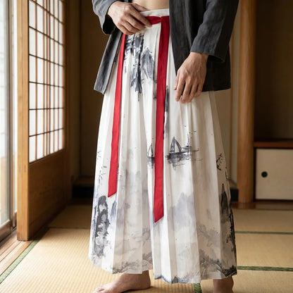 Japanisches Kimono-Kleid mit Ukiyo-e Motiv von vorne