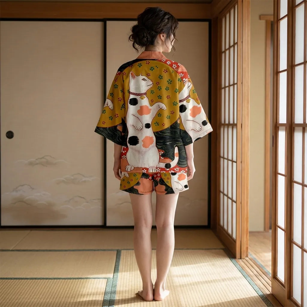 Detailansicht der Haori Jacke am Kimono Set Herren