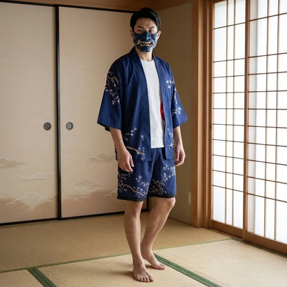 Kimono-Jacke im Haori-Stil mit Shorts, Vorderansicht