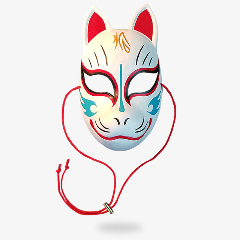 Von einem Kunsthandwerker bemalte Japanische Maske Fuchs beliebt in der Popkultur