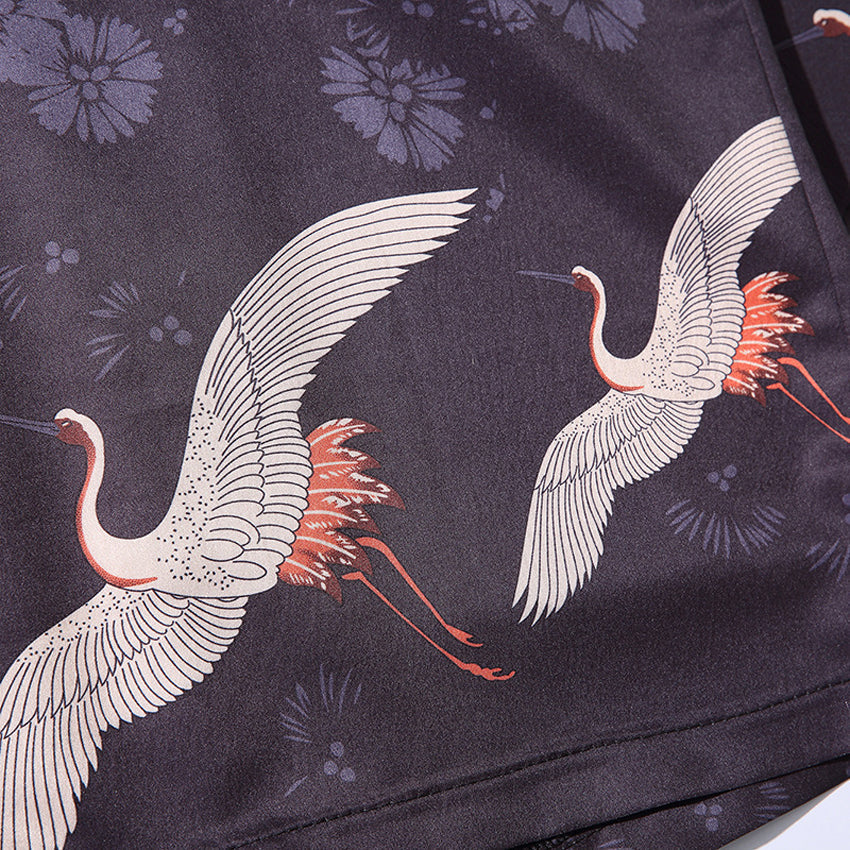 Kranich Muster auf Baumwollstoff gedruckt für Kimono Jacke