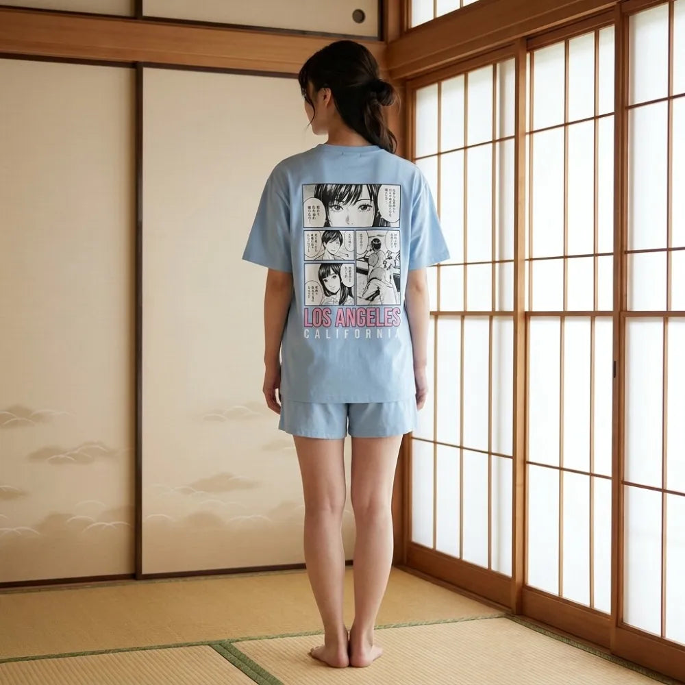 Manga T-Shirt Rückansicht mit japanischem Streetwear-Design