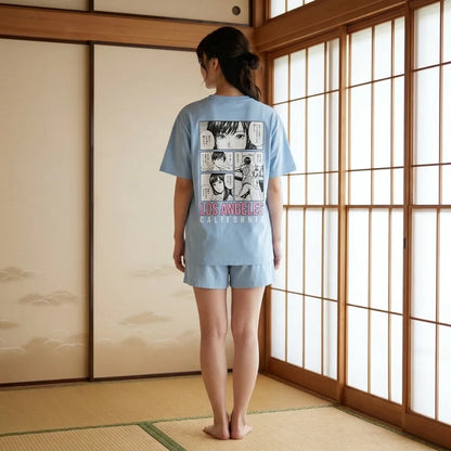 Manga T-Shirt Rückansicht mit japanischem Streetwear-Design