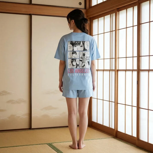 Manga T-Shirt Rückansicht mit japanischem Streetwear-Design
