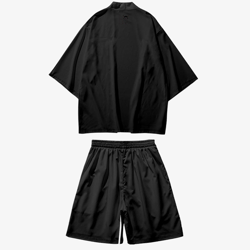 Detailansicht des Blumenmusters am Matsuri Kimono Set