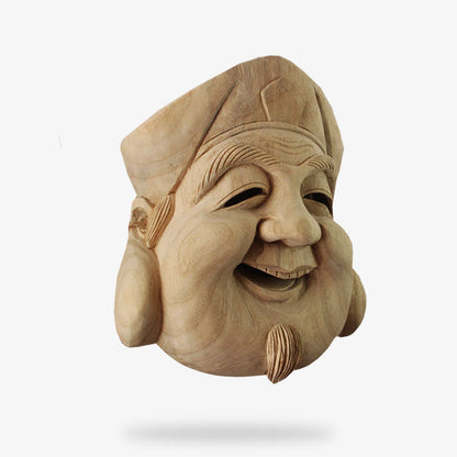 Traditionelle Noh Theatermaske aus Fiberglas, von einem Kunsthandwerker gefertigt für Theateraufführungen