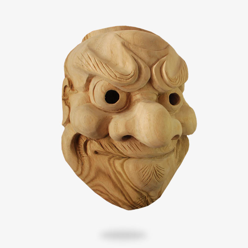 Bedeutung der Obeshimi Maske hochgewachsener Dämon mit finsteren Brauen