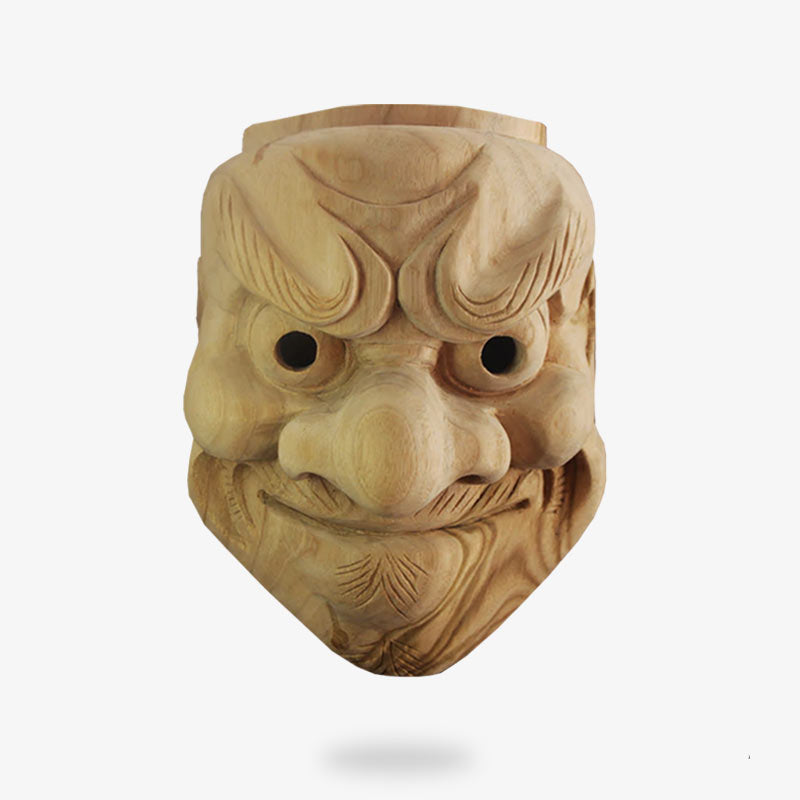 Obeshimi Maske aus Fiberglas mit finsteren Brauen für das Noh-Theater