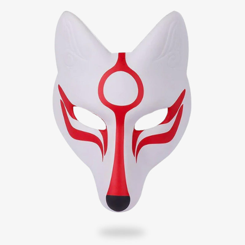Okami Maske in kräftigem Rot inspiriert von der Göttin Amaterasu