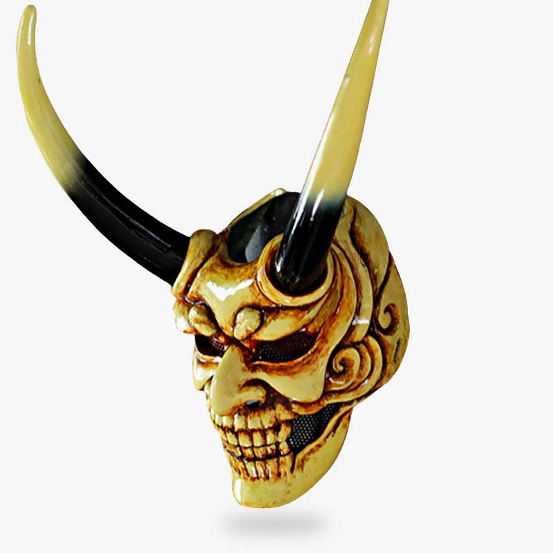 Oni Dämon Maske mit Hörnern nach Shinto-Mythologie, aus Fiberglas
