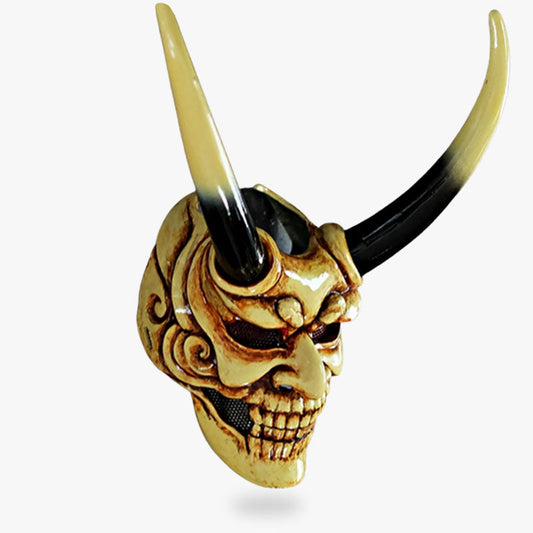Traditionelle Oni Dämon Maske mit Hörnern aus der japanischen Folklore