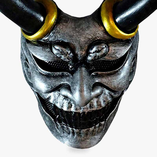 Oni Dämon Maske von einem Kunsthandwerker gefertigt für Cosplay und Wanddekoration