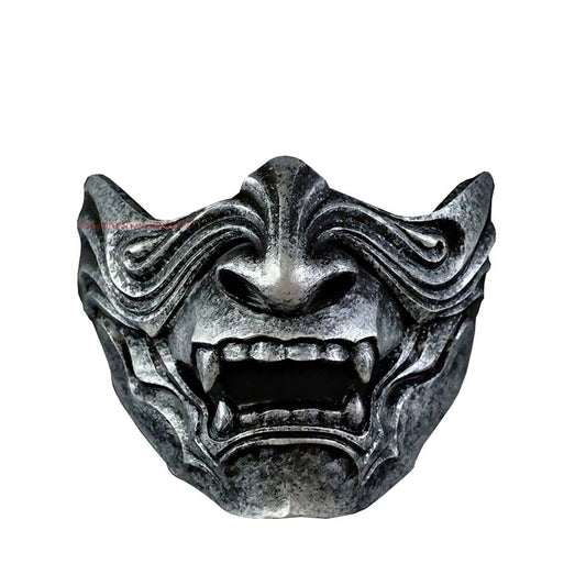 Japanische Drachen Ryu Maske aus Fiberglas in Vorderansicht