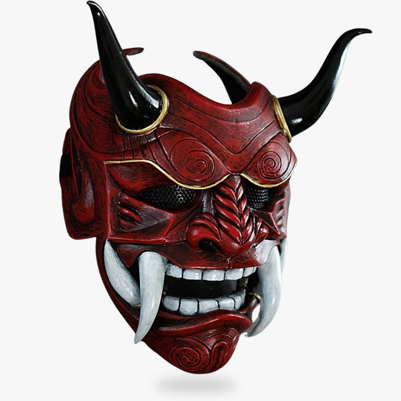 Oni Maske aus Fiberglas, ein von einem Kunsthandwerker gefertigtes Einzelstück inspiriert von japanischen Legenden
