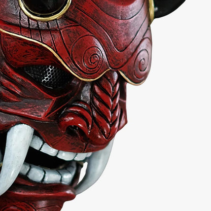 Oni Maske aus Fiberglas, von einem Kunsthandwerker bemalt und geformt, erhältlich zum Kauf