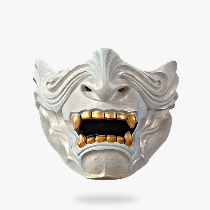 Oni Maske mit Dämonengesicht für Samurai-Kostüm und Cosplay