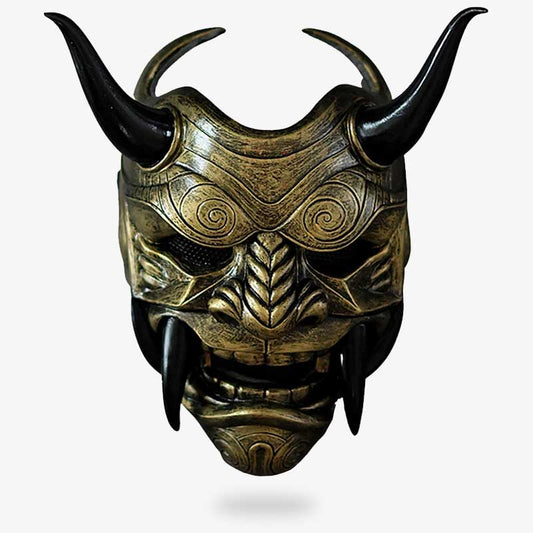 Traditionelle Oni-Maske im japanischen Stil aus Fiberglas mit Hörnern