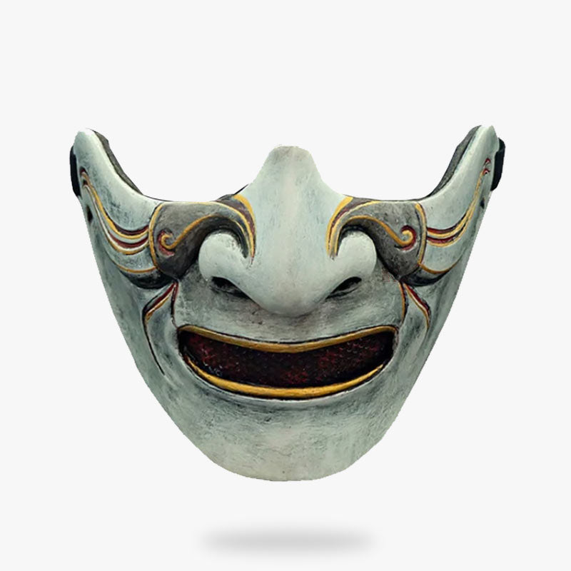 Halbmaske eines Yurei Geists als Oni Maske für Samurai Fans