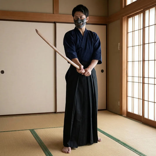 Schwarze Hakama von vorne