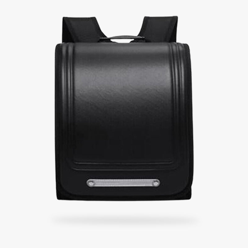 Schwarzer Lederrucksack im traditionellen japanischen Randoseru Design
