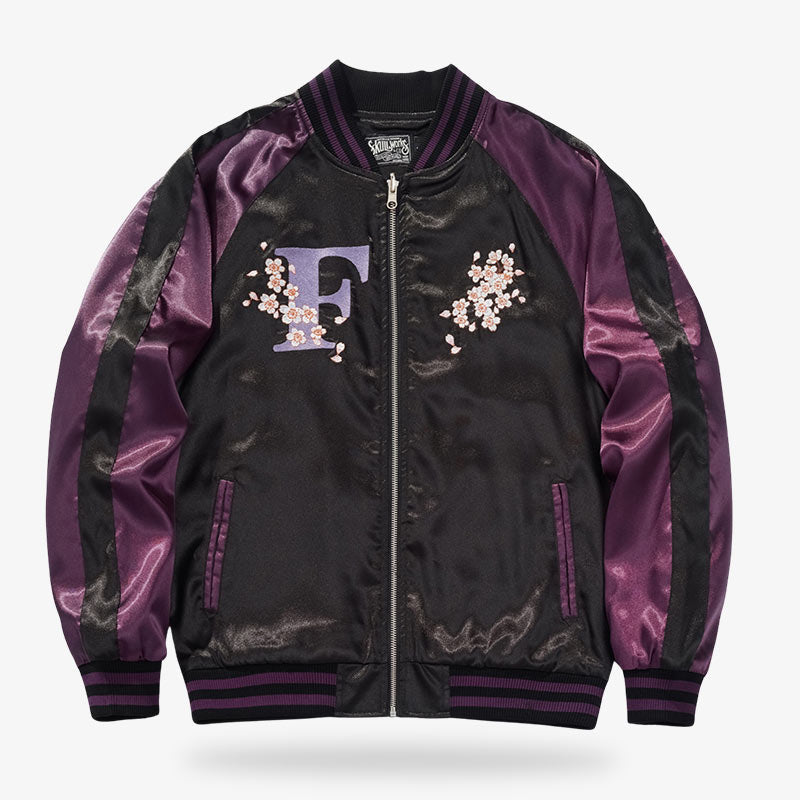 Sukajan Jacke mit bekannten Manga Figuren im modernen Streetwear Stil