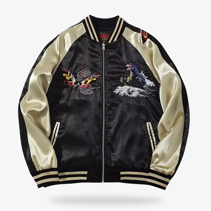 Sukajan Jacke mit ikonischem Stickmotiv im Souvenir-Stil für Sammler