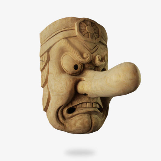 Traditionelle Tengu Maske für japanisches Noh Theater und Wanddekoration