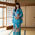 Türkises Pfauen Japanisches Kimonokleid