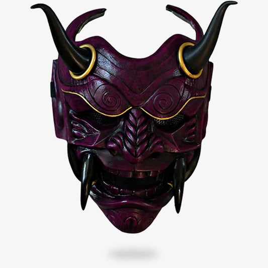 Die volle Oni Maske schützt das Gesicht und passt zu jedem Samurai-Kostüm